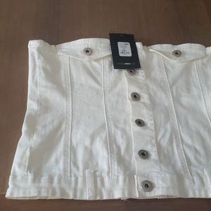 White Denim Tube top